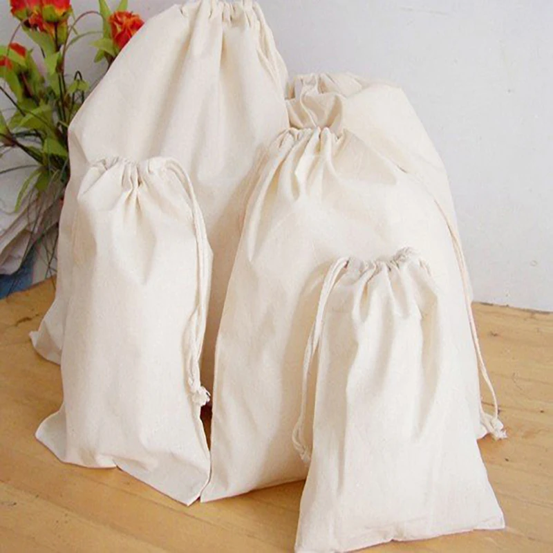  Пользовательские оптовая дешевые органических холст хлопка drawstring обуви и сумок с логотипом