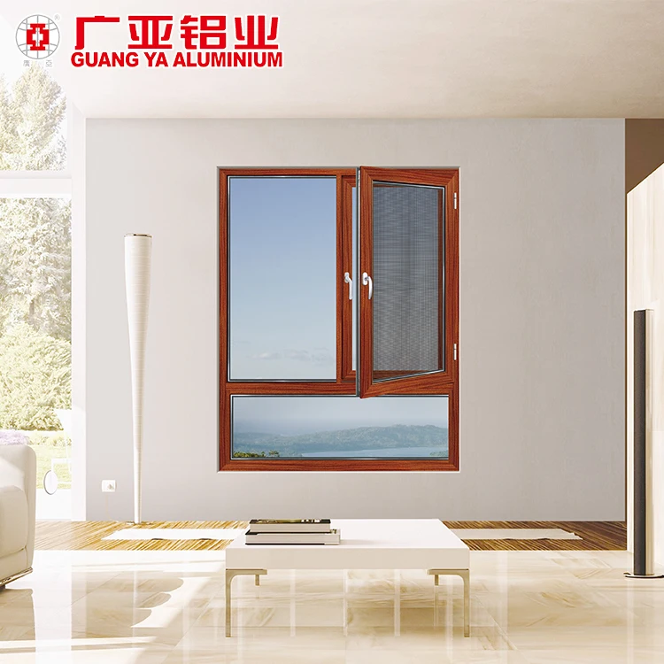 
 Домашнее изоляционное алюминиевое качающееся ландшафтное окно, створчатое окно для спальни  