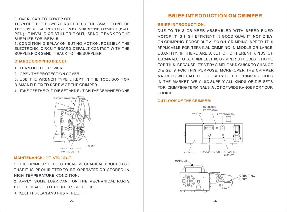 Automatic terminal crimping machine with Exchangeable Die Sets electric connector crimping tools crimper EM-6B2