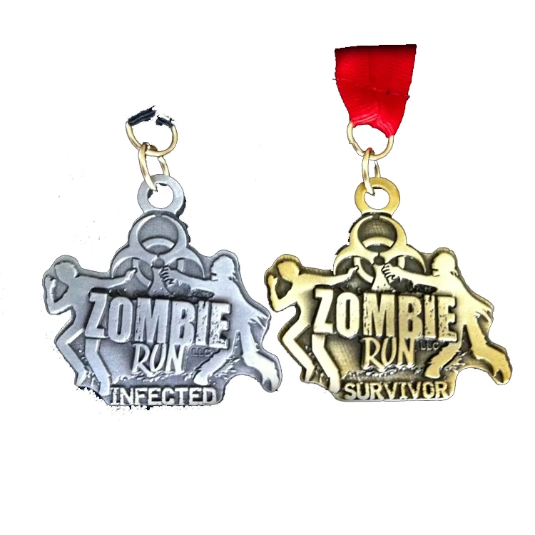 personalised high quality sports zombie run runners medals uk online folk crafts