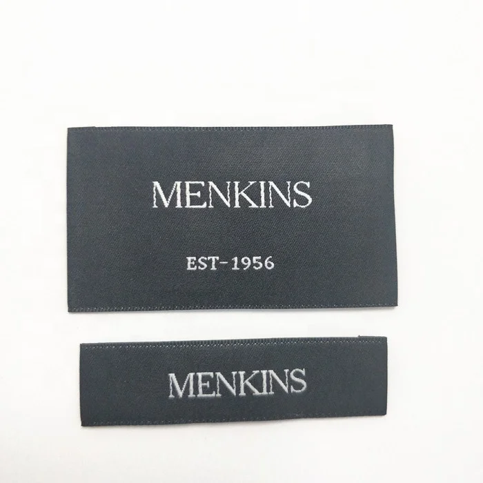 Custom woven brand name tag stain labels for clothes