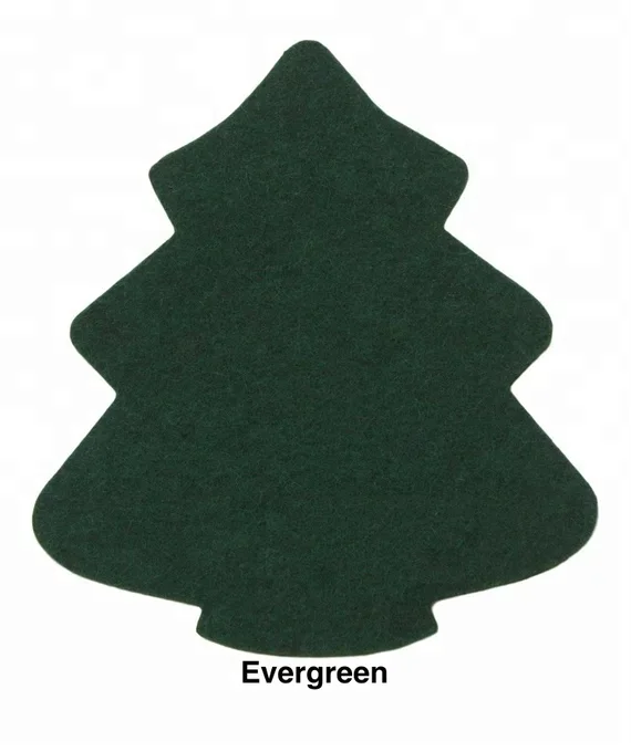 4 Pack Christmas Tree Felt Coaster for Christmas Table Decor