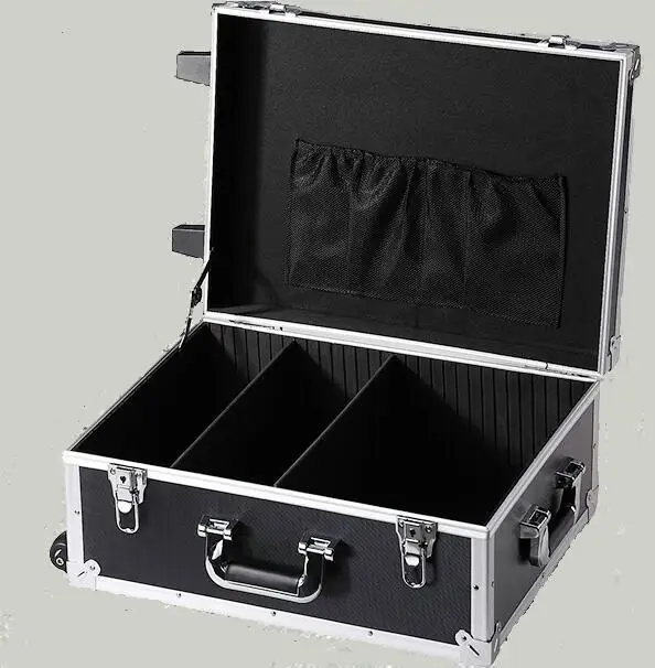 
Custom size Carrying Trolley Aluminum Tool Case with Wheels or Rolls 