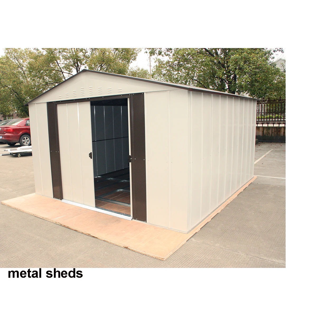 Made in China outdoor use metal backyard and garden tools storage sheds lockable