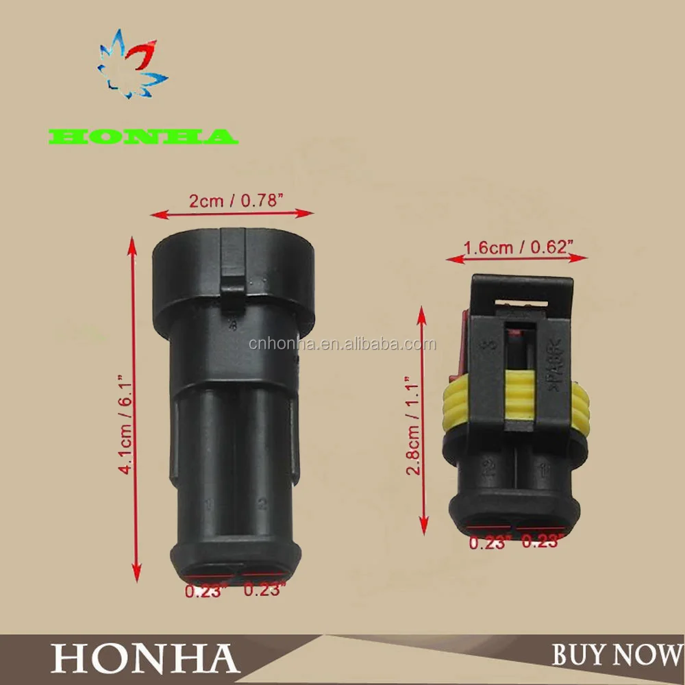 Amp Tyco TE 2 контакт. способ запечатаны водонепроницаемый электрический провод разъем комплект