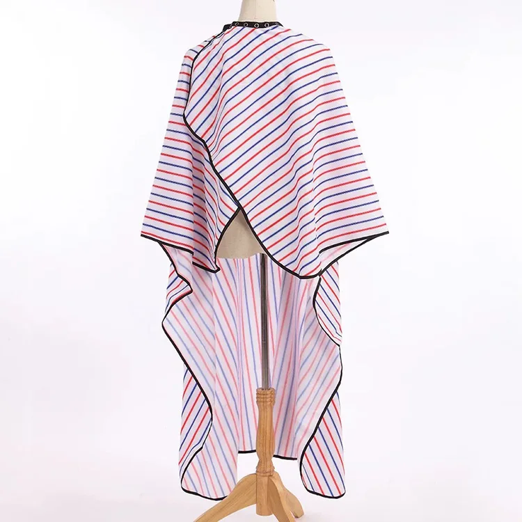 Custom Classic Design Hairdressing Print Stripe Antistatic Polyester Barber Salon Cape With Logo For Baber Shop Salon
