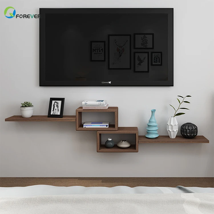 
Solid Wood Set-Top Box Rack Living Room Tv Wall Decoration Shelf Bedroom Wall Wall Mount Router Partition 