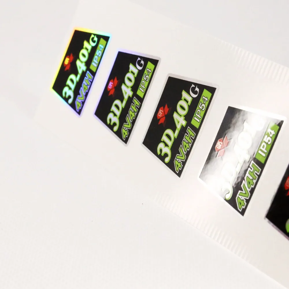 Gloss surface finish label sticker by screen printing 3 C company logo sticker