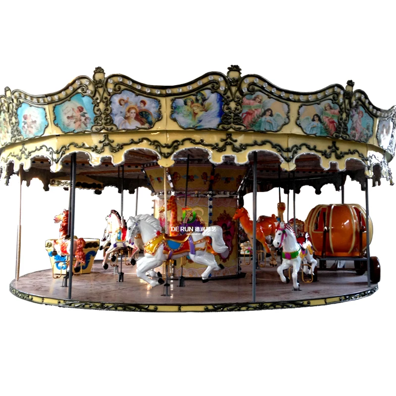 
outdoor playground attraction kids machine Upper Motor 16 Seats Used Carousel For Sale 