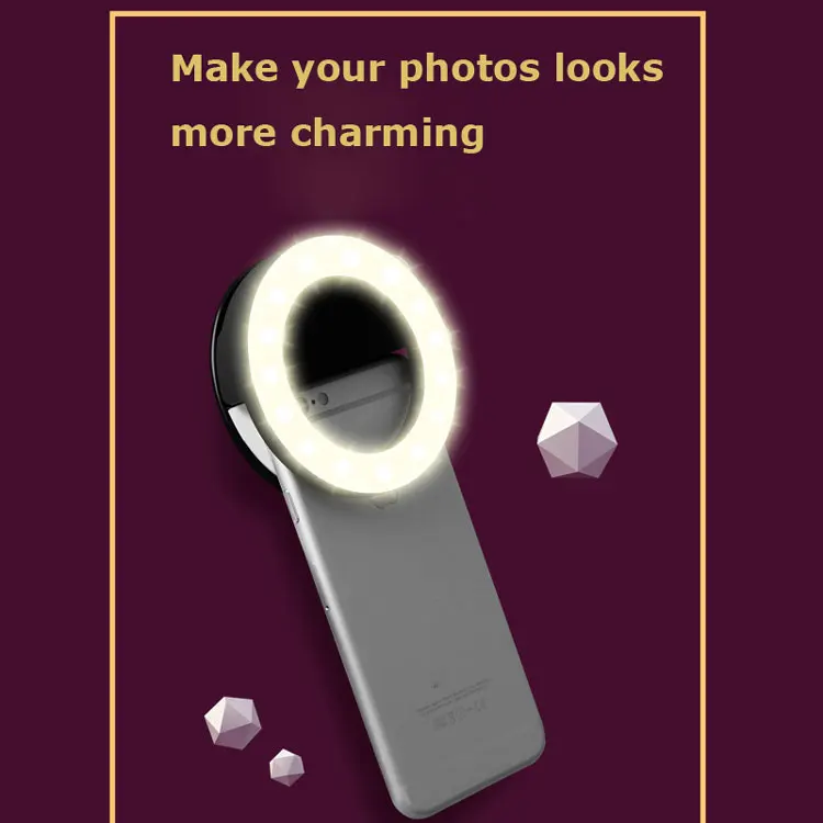 2018 hot sale get beauty rechargeable selfie flashlight for mobile phones