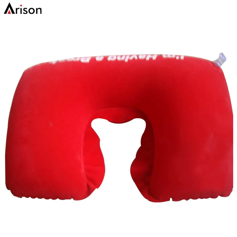 PVC inflatable neck pillow with pouch