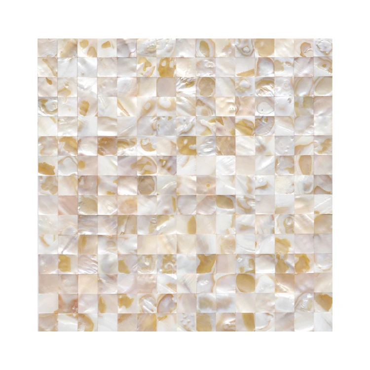 Art cube 3d Natural colorful self adhesive peel and stick seamless oyster sea shell mosaic tile
