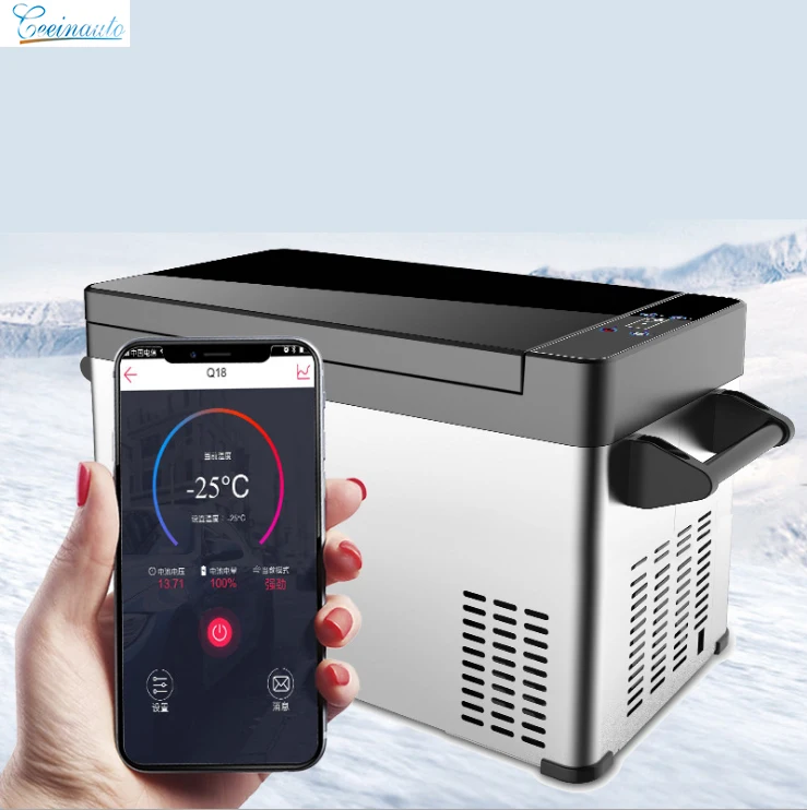 CeeinAuto Big Capacity Cooler In-Car Refrigerator APP Car Fridge DC12V/24V Camping Freezer