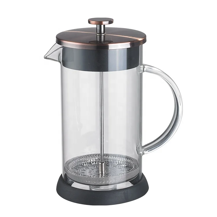 Handmade Heat Resistant Glass French Coffee Press Coffee Maker With Stainless Steel Coffee Filter