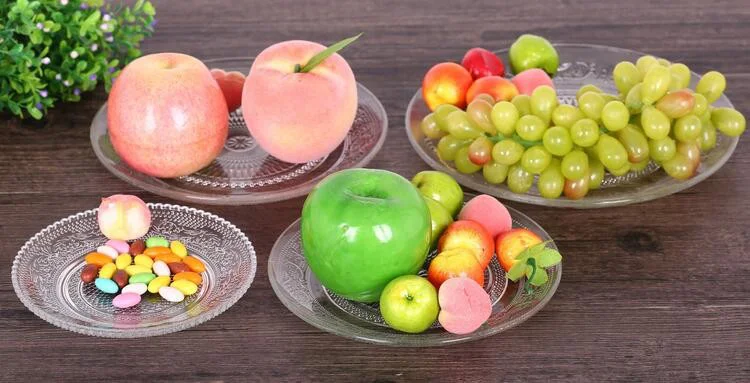 Eco-friendly glassware plater round glass fruit bowls for party