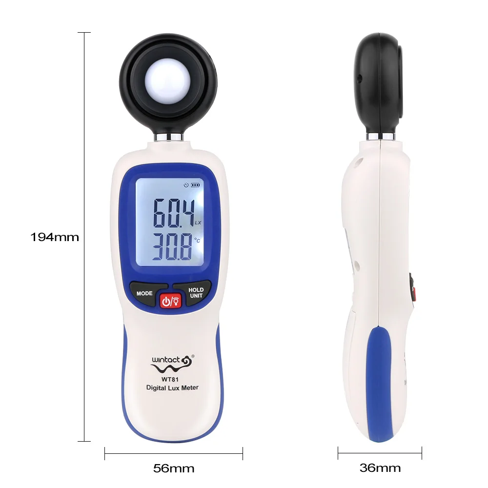 Digital Luxmeter Mini Light Meter Environmental Testing Equipment Handheld Type illuminometer WT81