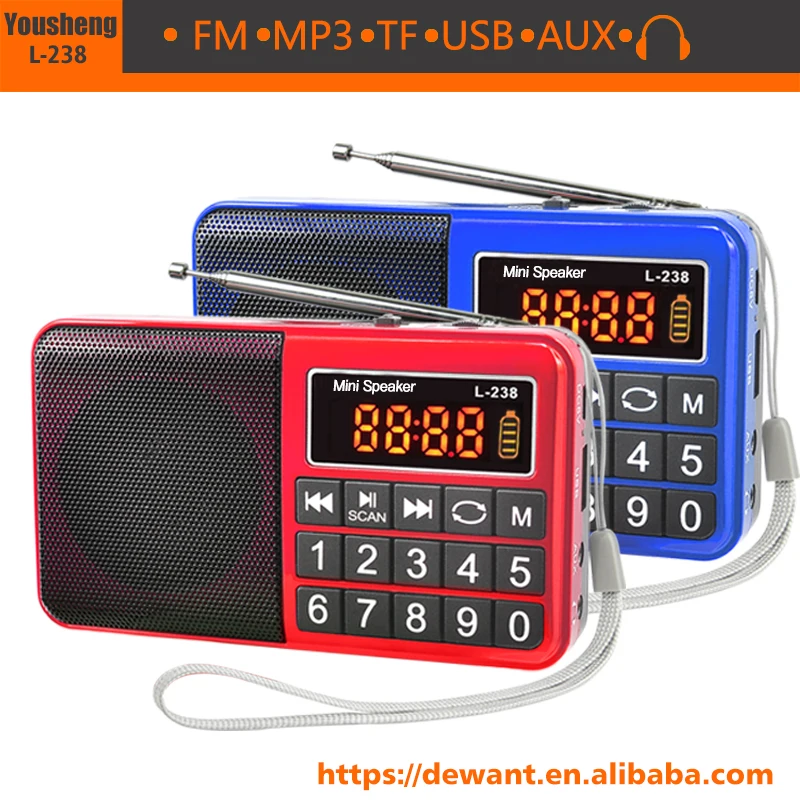 2019 заводской дешевый портативный usb mp3-плеер динамик fm-радио цифровой сканер