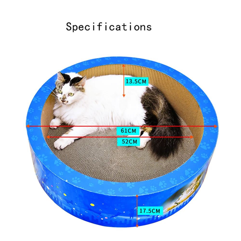 DEKU pet bed large size  barrel shape corrugated cat scratcher lounge cat toy with catnip free