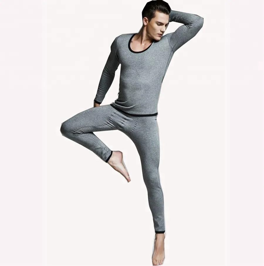 Комплект термобелья мужской, плюшевый шейный воротник, спортивный ветрозащитный термокостюм