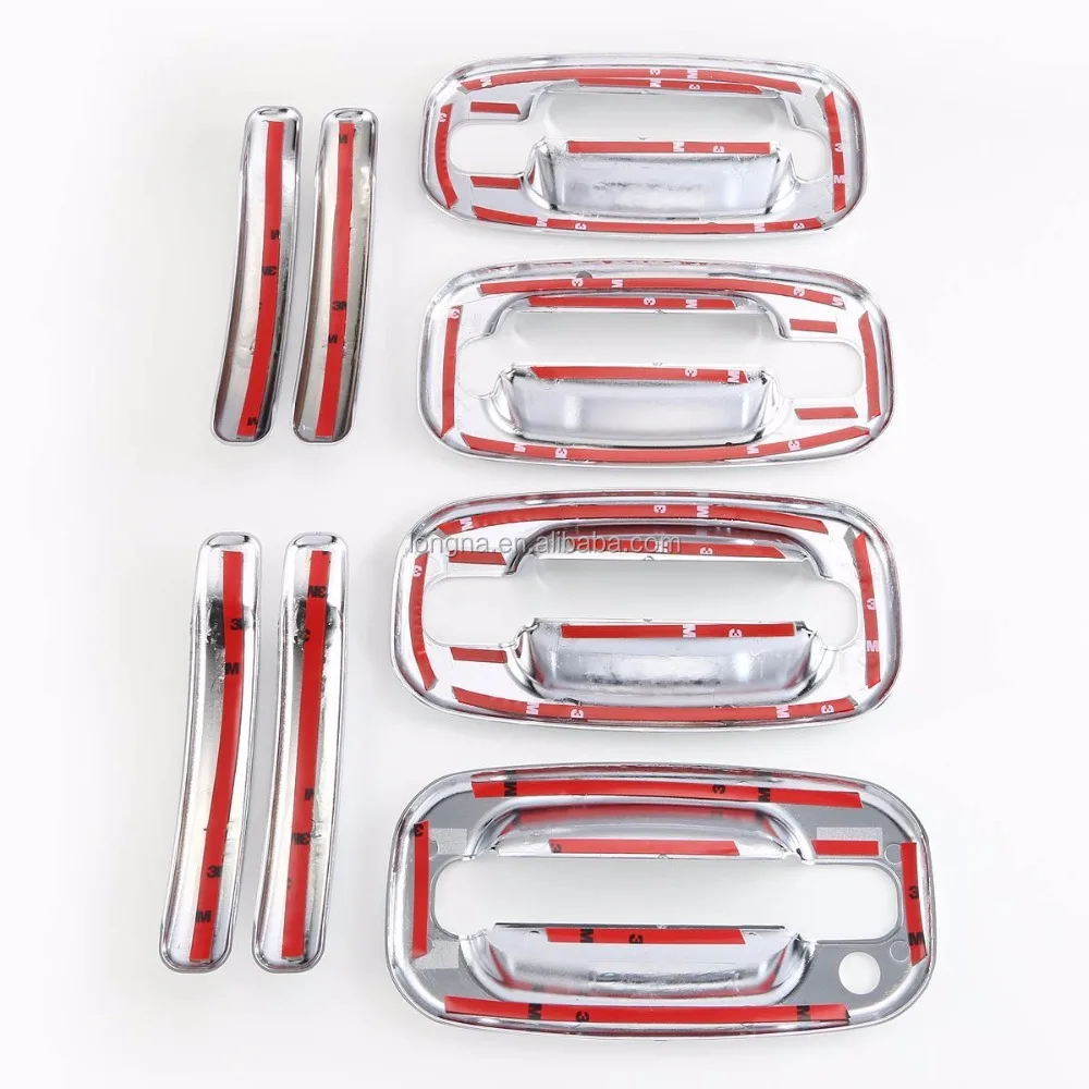 Chrome 4 Doors Handle Cover W/O Passenger Side Keyhole for 00-06 GMC Yukon/99-06 Sierra/07 Classic/02-06 Chevy Avalanche