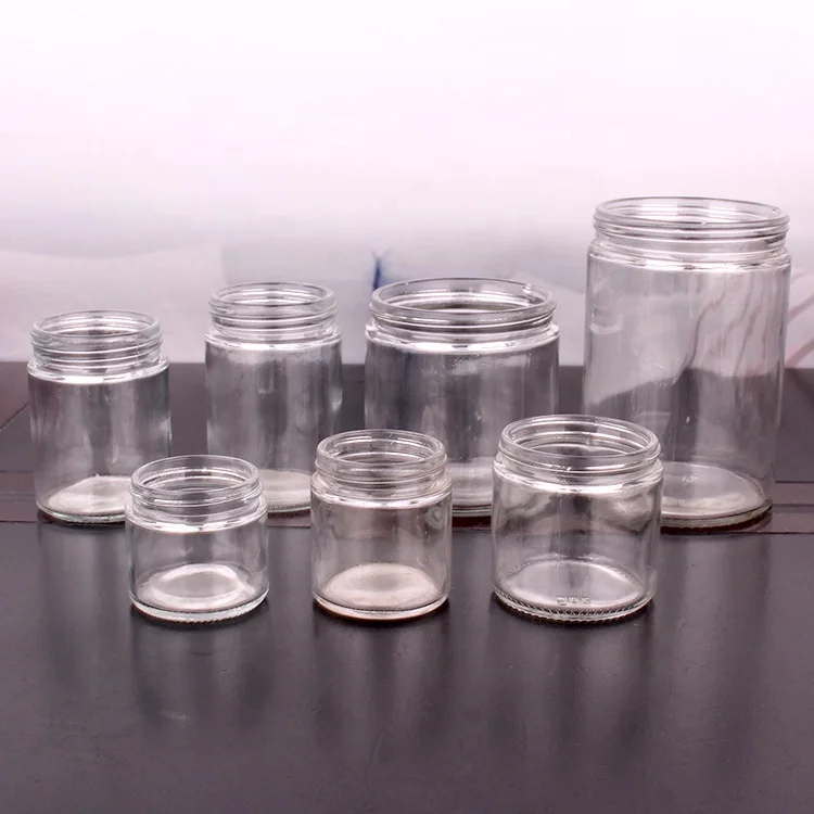 
Cheap round various sizes glass jam jars with screw metal lid 