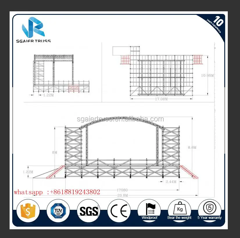 Metal ladder ringlock modular scaffolding truss