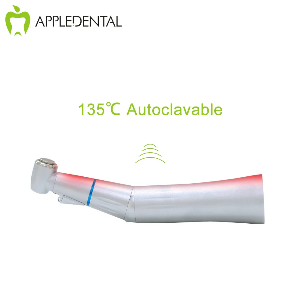 APPLEDENTAL low speed handpiece LED push button contra angle with light and generator