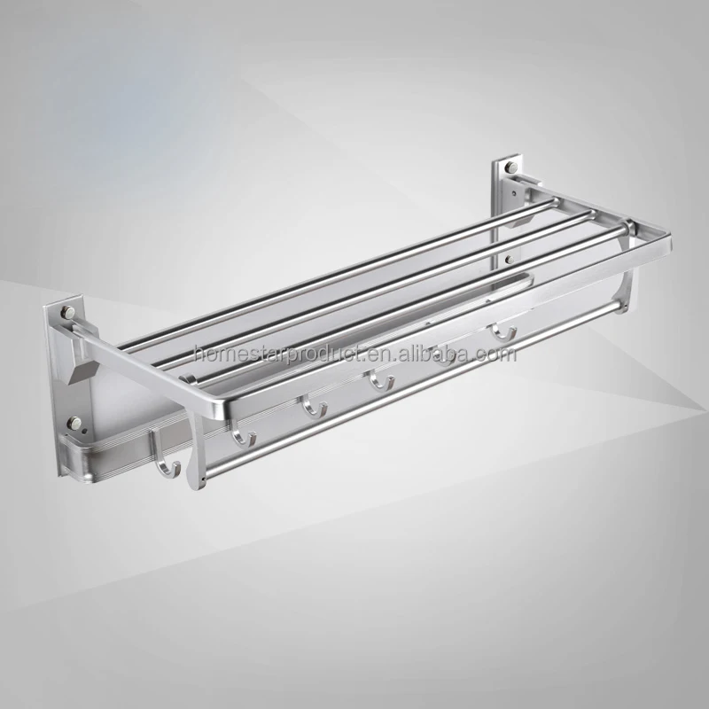 Homestar wall mounted unique aluminium double extension towel bars towel rail rack