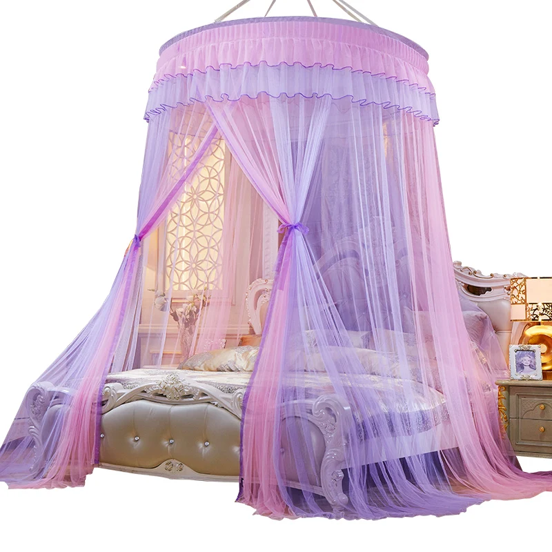 European wind family durable multicolor choice of romantic lace edge adult baby rails mosquito net