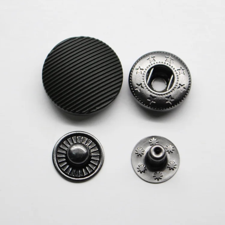 
matt black metal snap press button for jacket 