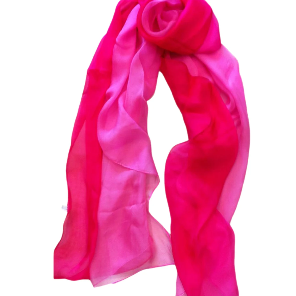 
Howmay silk scarf chiffon 100% pure silk shawl gradient hand paint for women transparent lightweight scarf 