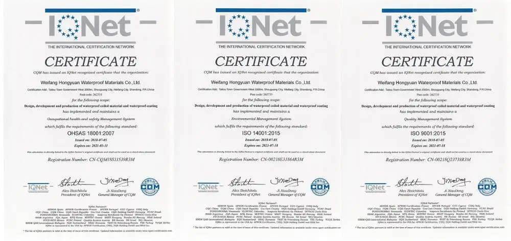 
HDPE self adhesive pre-applied waterproof membrane 