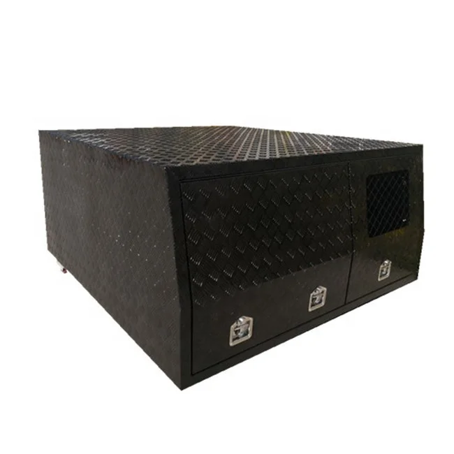 waterproof ute canopy aluminium tool box truck with aluminium dog box and jack legs
