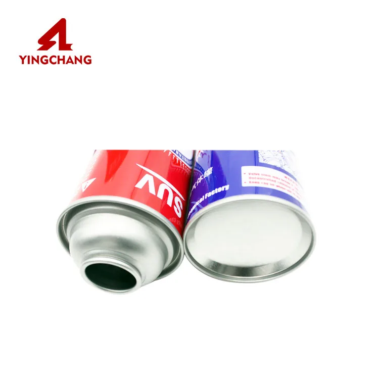 Straight-Wall aerosol  can butane gas can for cassette stove with aerosol valve red cap