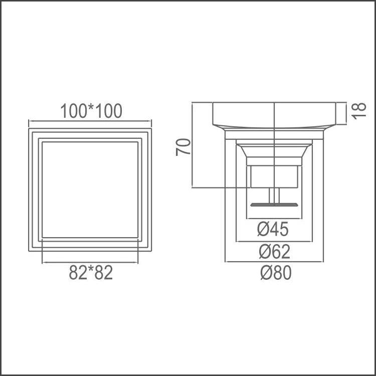 Heavy 4 inch bathroom and toilet conceal tile insert shower floor drain