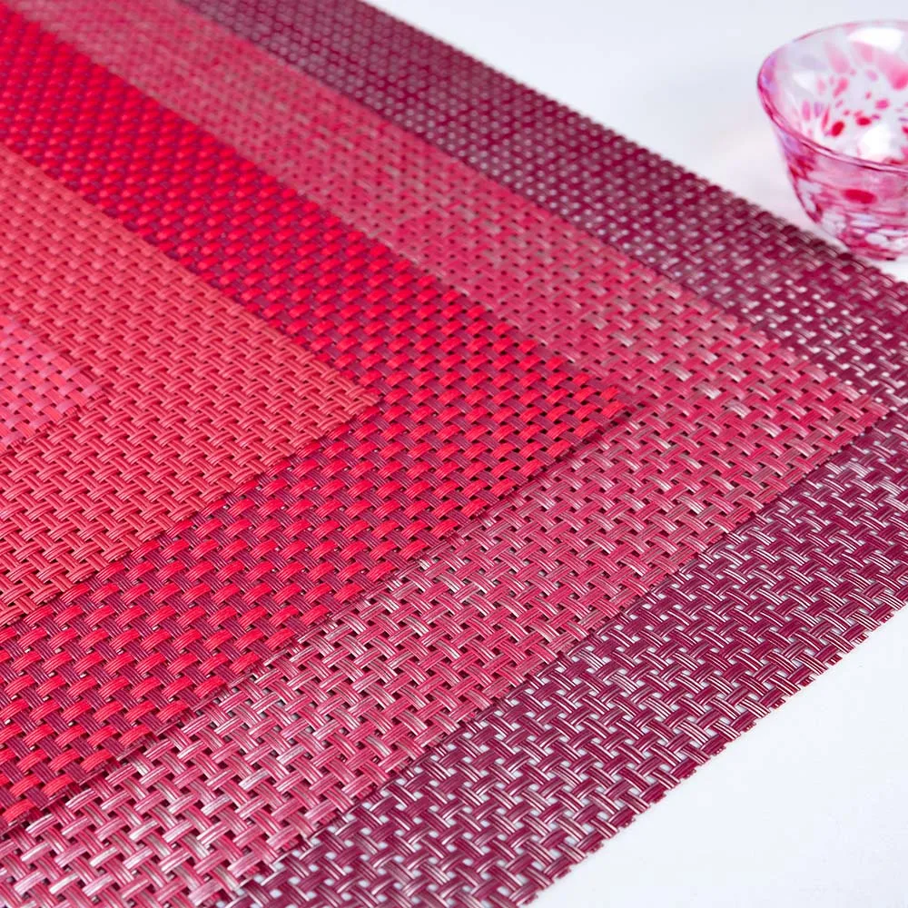 New design vinyl pvc woven plain dining room kitchen restaurant multi coloured light mint olive green placemats