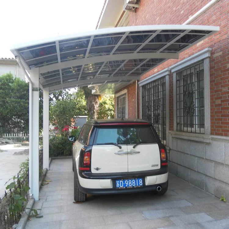 Aluminum Tricycle Car Parking Shelter with Polycarbonate Roof and Wind Resistance