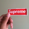 112 pcs lot Supreme sticker red small size SUPREME 9x2 8cm waterproof and oilproof phone glass