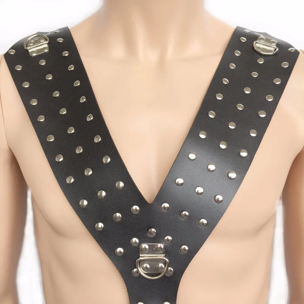 male body leather bondage restraints set penis ring cock cage bondage fetish adult sex toys for men bdsm sex shop