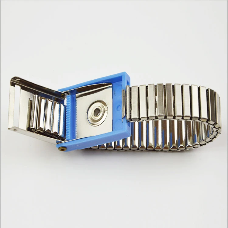Professional Portable Type Static Control Usage Blue Metal Band Antistatic Wrist Strap