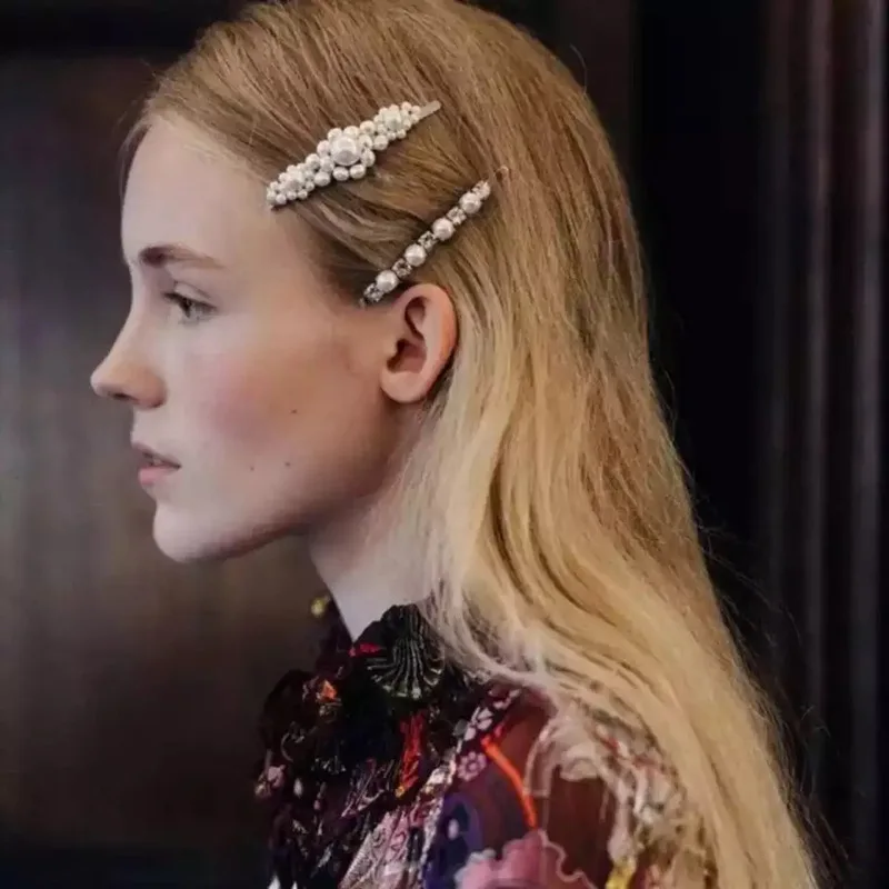 MR001 Barrette Jewelry American Korean fashion hairpin manual pearl beads Flower hair Clip delicate bobby pin for girl wholesale