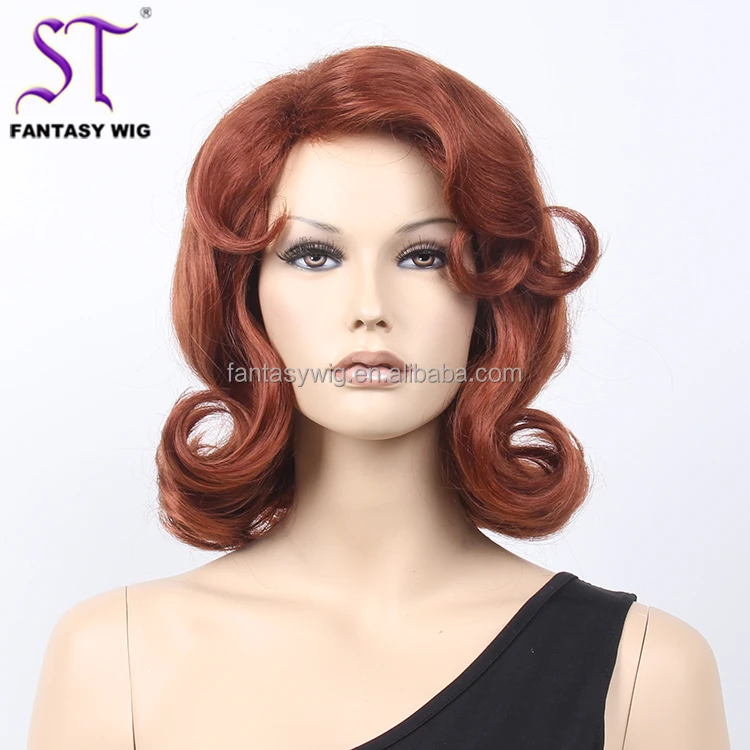 Factory Cheap Wigs Wholesale Celebrity Retro-Style Short Blonde Wig Curly Synthetic Hair Wigs For White Women