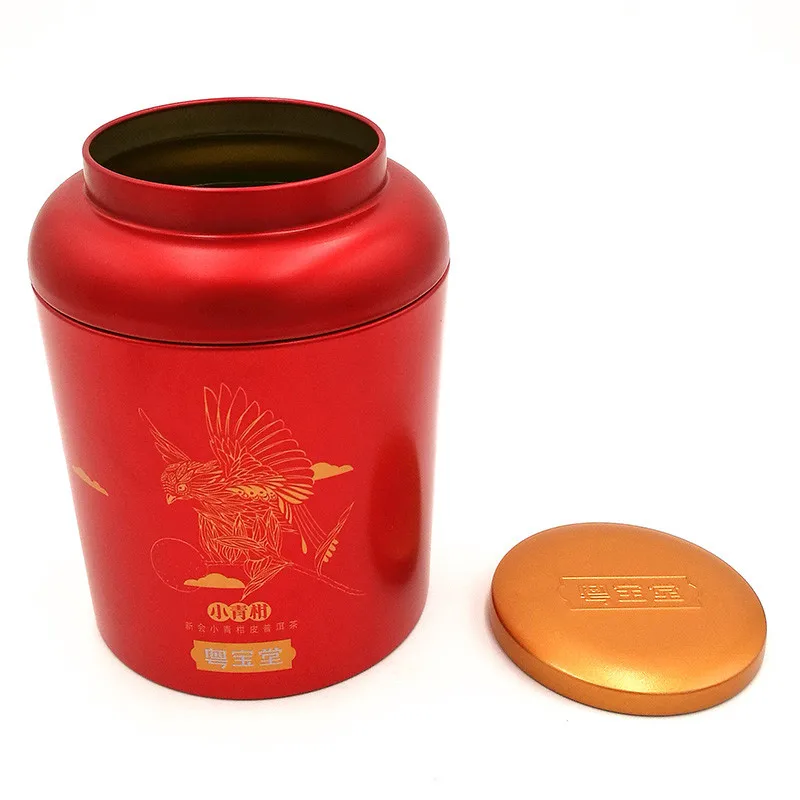 Food grade paper sealed 250g big empty tea storage metal jar tin tea jar