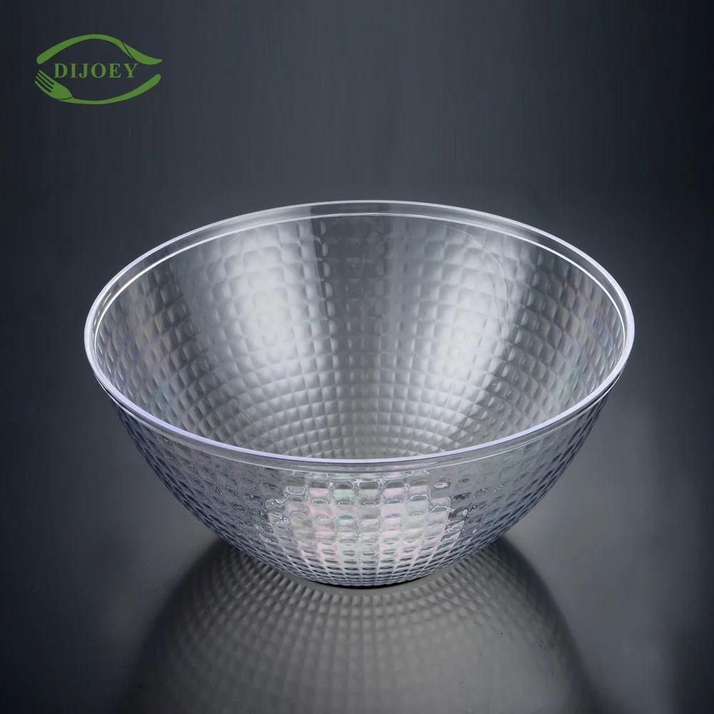 Direct factory deep drawing dinner custom round kitchen silver food dessert fruit disposable plastic salad bowl set