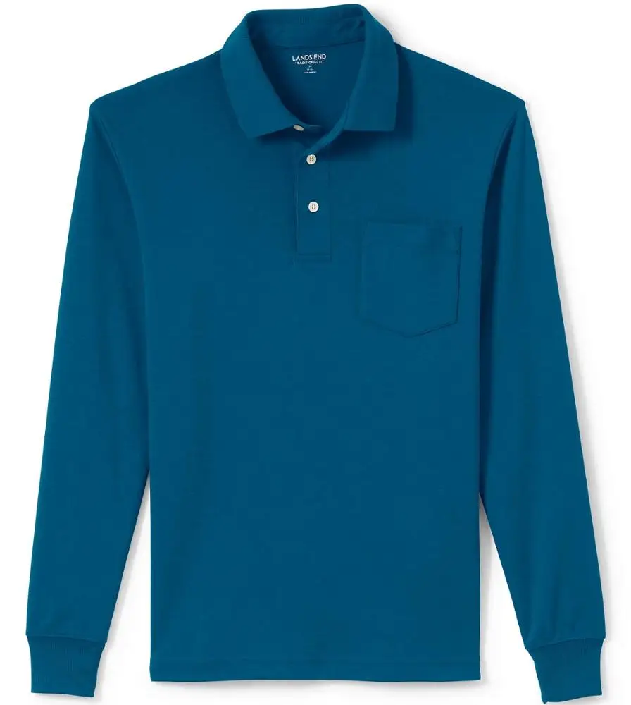 
Горячая Распродажа 100% хлопок, Мужская рубашка поло с длинным рукавом с карманом спортивные футболки-поло 