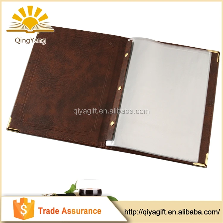 Custom Menu Covers A3 A4 Menu Holder for Restaurant/hotel Restaurant Supplies