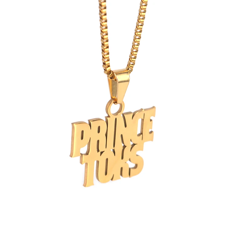 
Stainless Steel Hiphop Two Name Double Name Personalized Gold Necklace 
