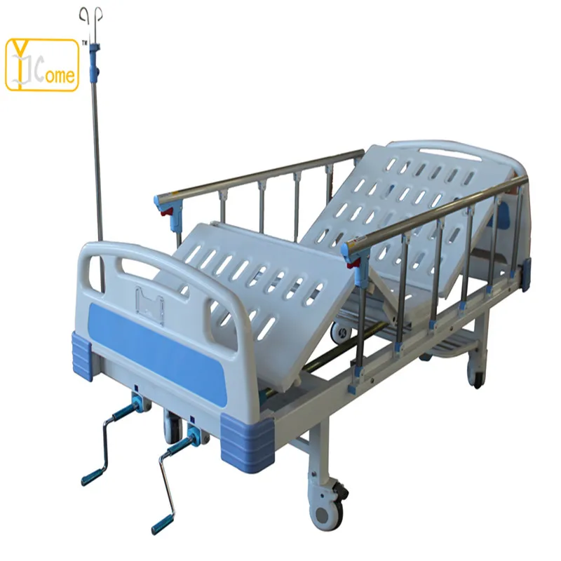  ABS head and foot board free used hospital bed portable psychiatric with IV stand dinning
