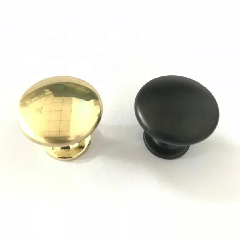 Black and Brass Finishing Zinc Alloy Wardrobe Cabinet Door Round Handle and Knob