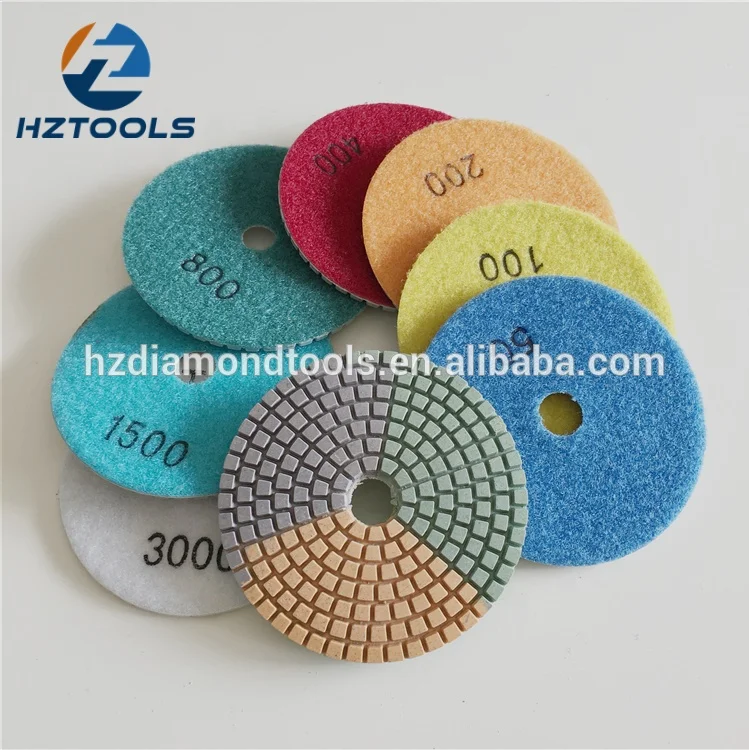 3-5inch flexible resin diamond polishing pad for marble quartz and concrete polishing pad